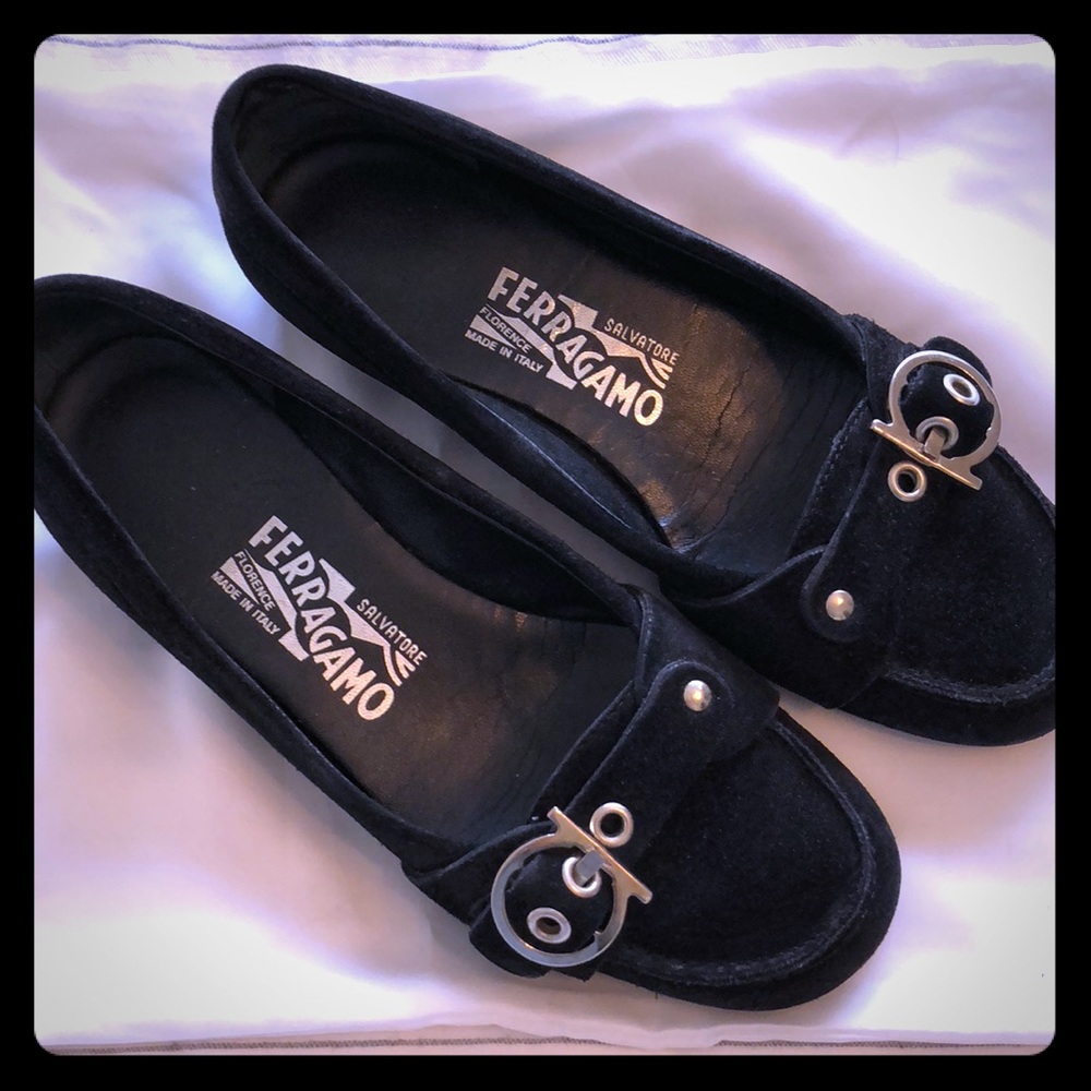 Salvatore Ferragamo black swayed shoes